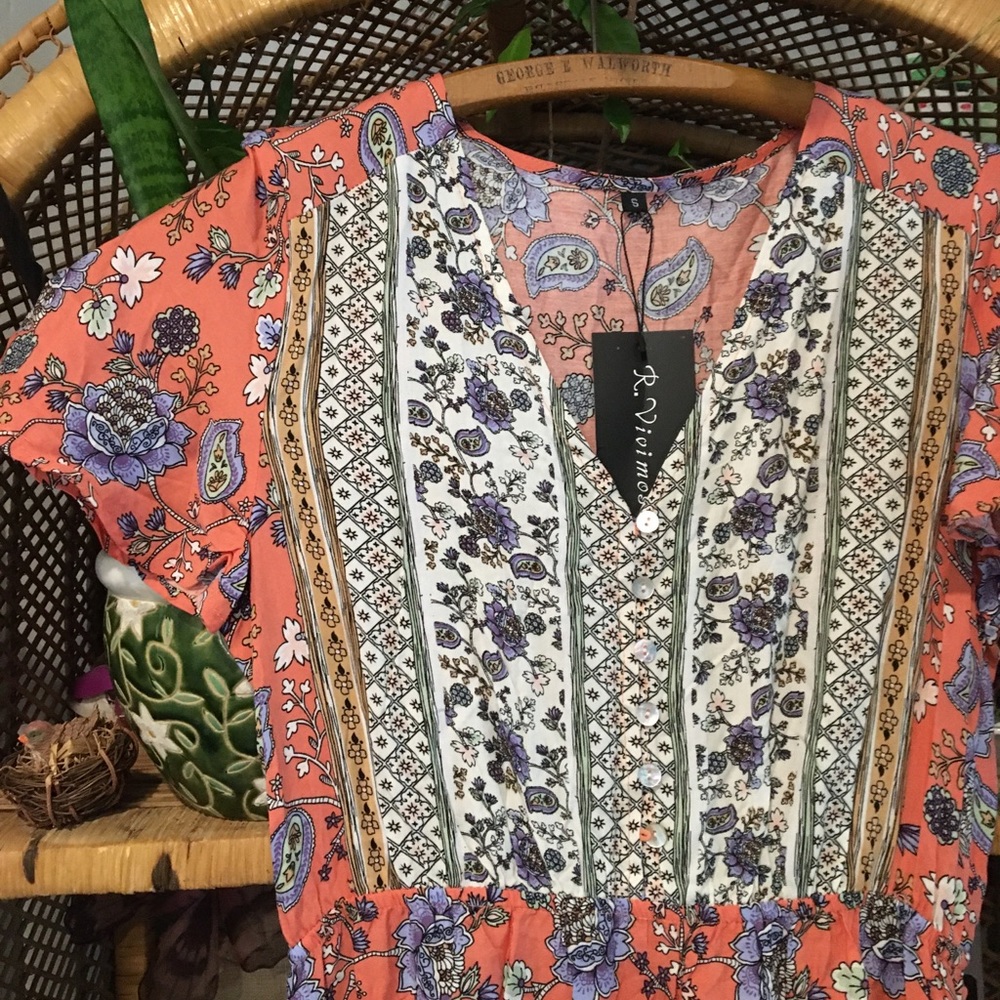 NWT Boho Floral Maxi Dress 💜
